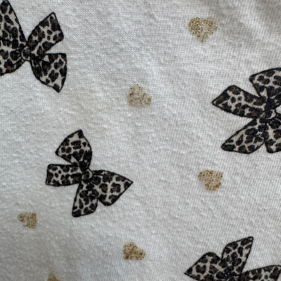 Miniville 3T Girls White & Black Leopard Bow Short Sleeve Blouse Top Tulle - Picture 3 of 7